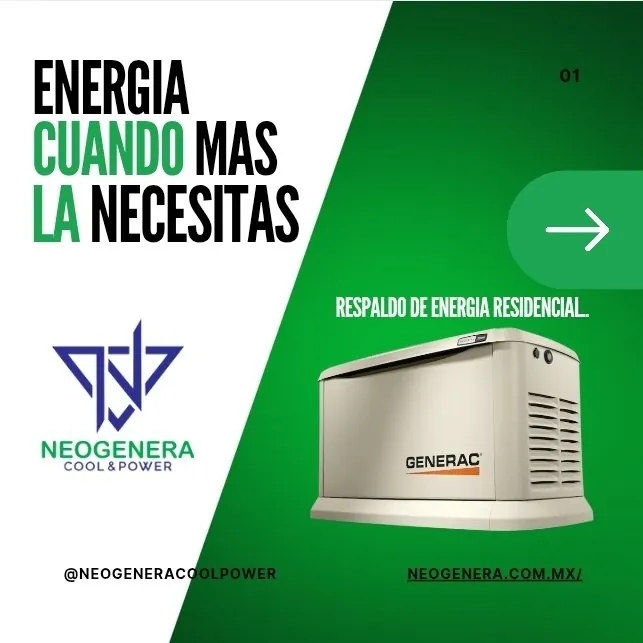 Neogenera: energía cuando más la necesitas, generadores residenciales