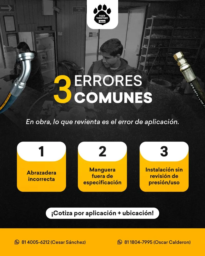 Tiger Territory: 3 errores comunes en mangueras hidráulicas